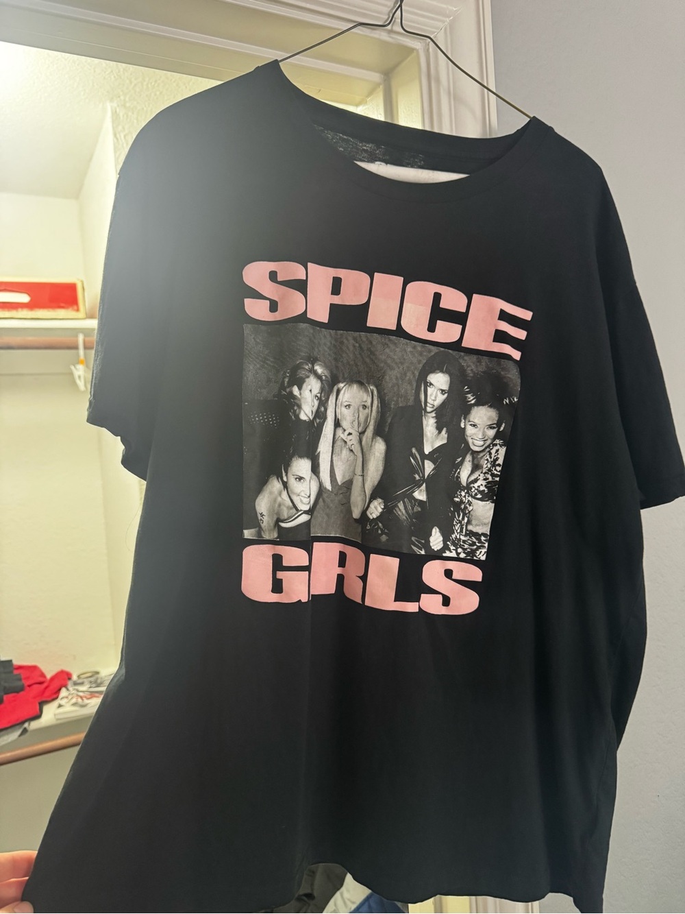 Spice Girls Black Graphic Tee with Pink Print